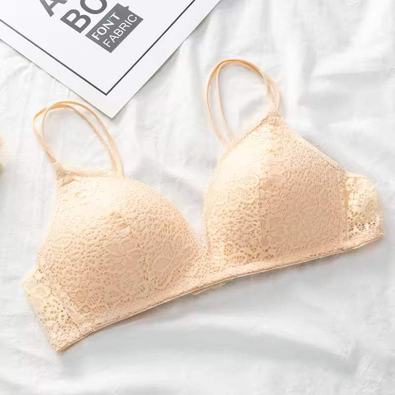 Padded Lace Bra – Wire-Free, Soft Cup,