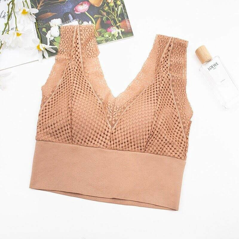 Women’s sports yoga chest lace bra