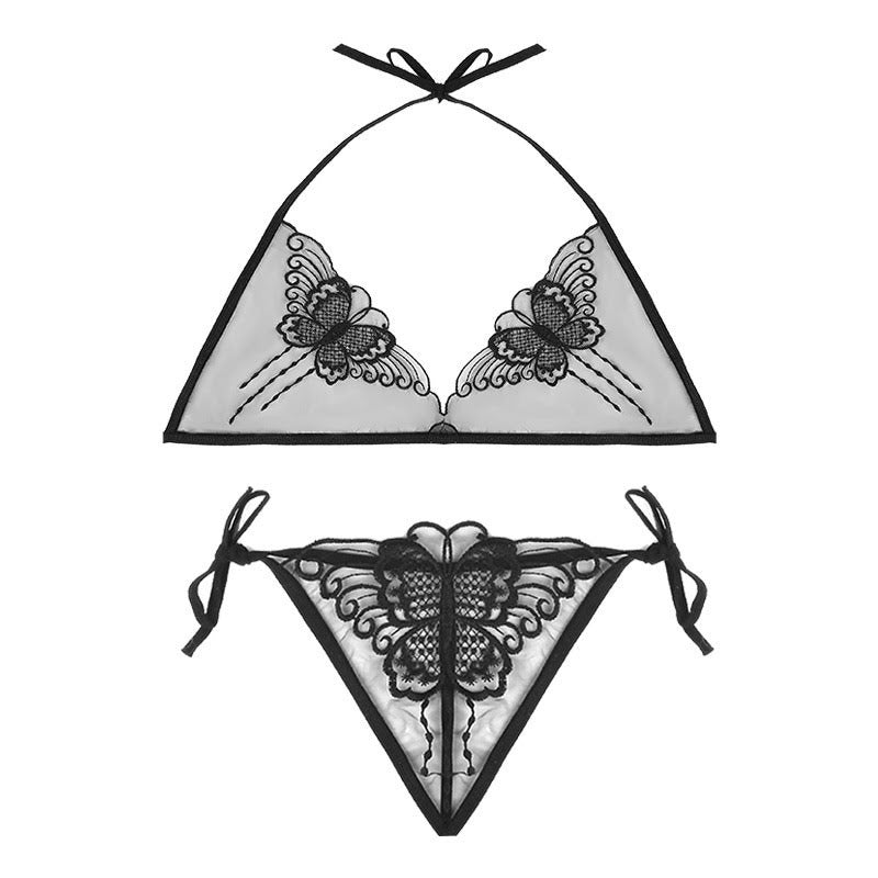 Transparent Butterfly Lace Lingerie Set