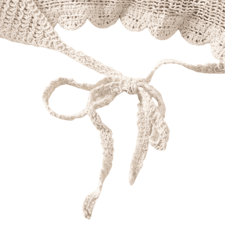 Crochet Lace Tassel Triangle Beach Top