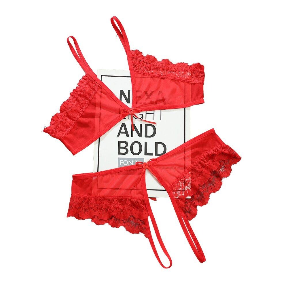 Transparent Thong Lace Lingerie Set