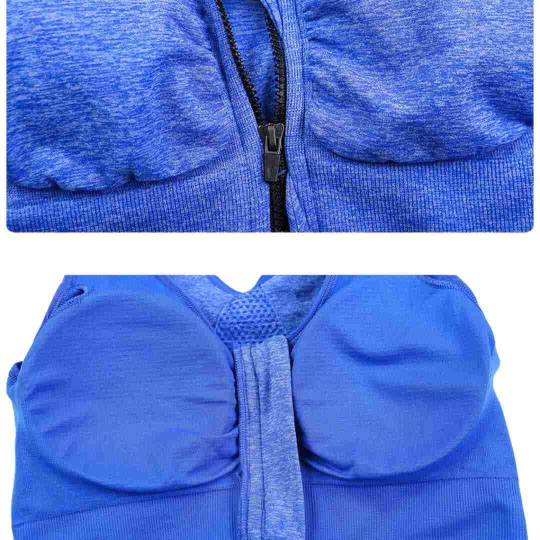 Girl Zipper Yoga Tops Sports Bra